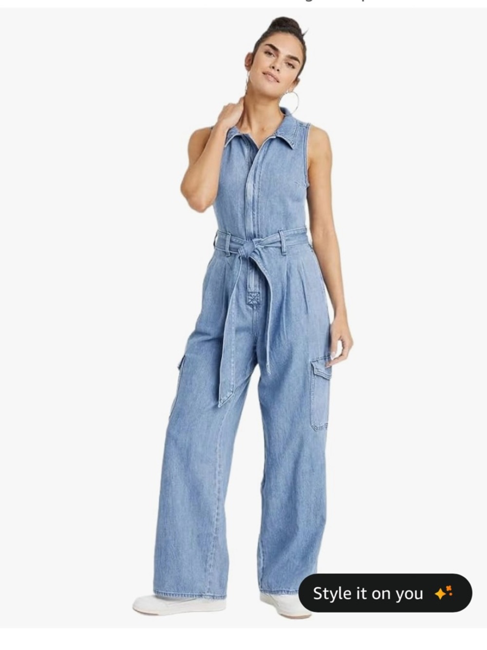 Target Universal Thread Women’s Denim Cargo Jumpsuit Size 8 Medium